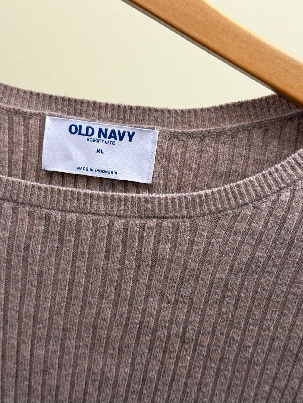 Old Navy Ribbed Knit Top - Taupe Heather